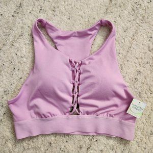 PINK Victoria's Secret NWT Lilac Lace Up Ultimate Sports Bra Small